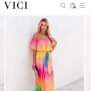 VICI Off the Shoulder Tiered Dress